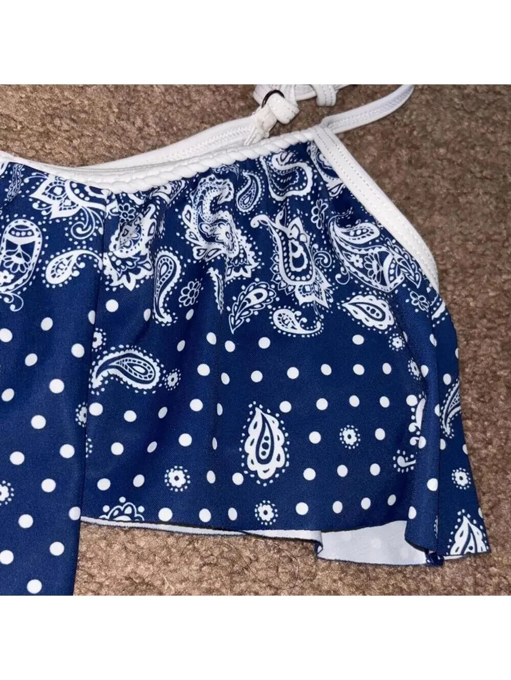 🇺🇸Arizona Jeans Co. Blue Paisley Bandana Bikini Swim Top